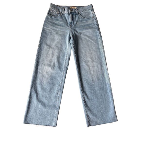 Madewell The Perfect Vintage Mid-Rise Wide-Leg Jeans Size 28 Light Blue Wash - Picture 3 of 11